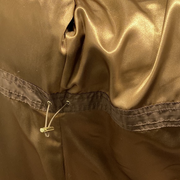 Planet Ladies Faux Fur Hooded Cognac Zippered Down Filled Puffer Coat - Sz 10 - Picture 11 of 14